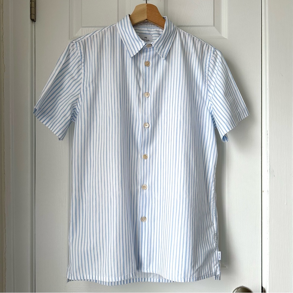 PS Paul Smith short sleeve blue stripe shirt
